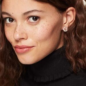 New Kate Spade Gold & Cubic Zirconia Full Circle Studs Earrings With Dust Bag.